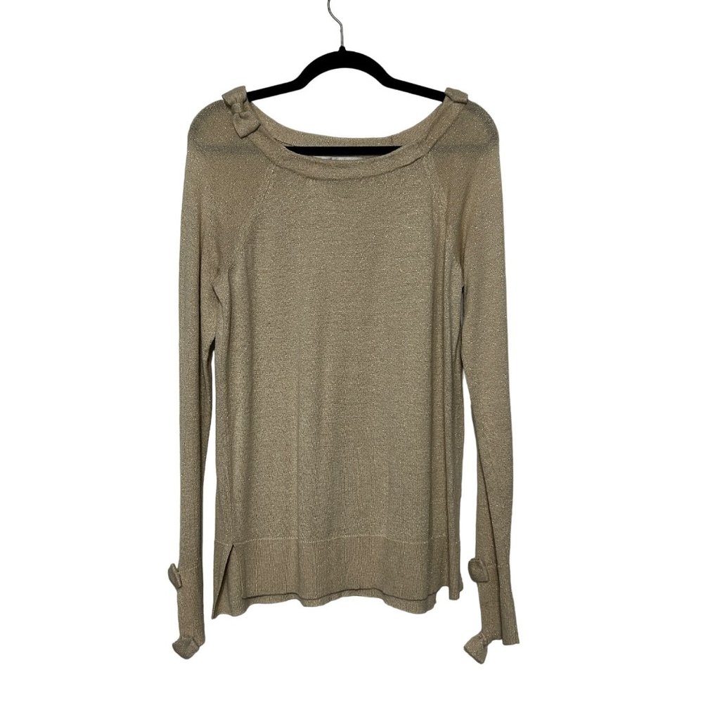 Lauren Conrad, gold long sleeve pull over sweater women’s medium 1553